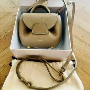 $1195 Authentic POLENE Numero Un Taupe Made in SPAIN Micro Mini Crossbody Bag